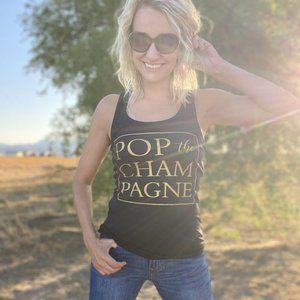Pop the Champagne Drinking  Girls Weekend Tank